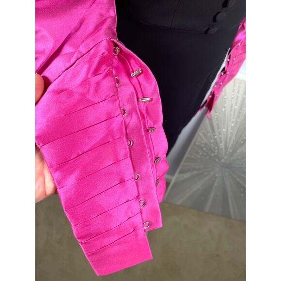 Nafsika Skourti Opera Puff Sleeve Off the Shoulder Mini Dress Size 4 - Picture 7 of 10